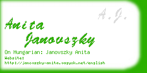 anita janovszky business card